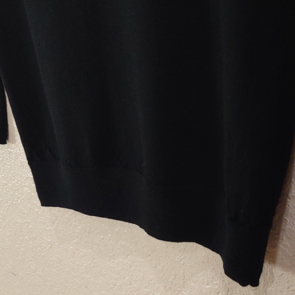 J Crew Black Sweater with Leopard Print Collar - Picture 4 of 17